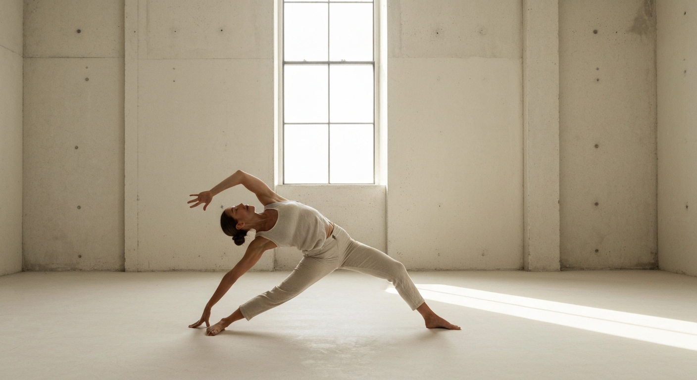 Transition de vinyasa entre chien tête en bas et guerrier
